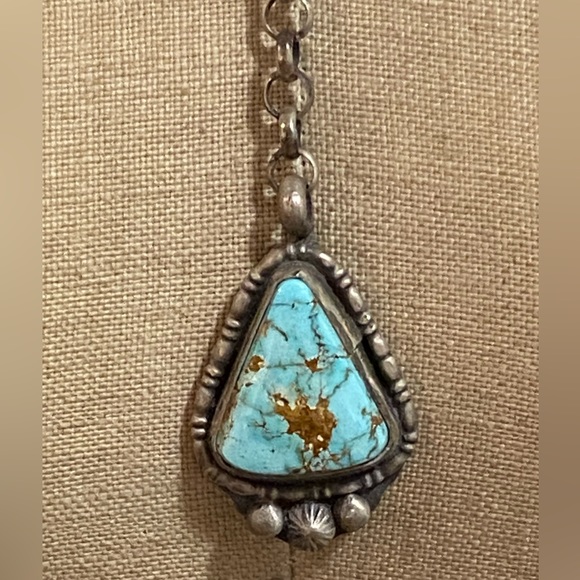 Chatfields Turquoise Sterling Native American Western Cowboy Lariat Necklace - Picture 3 of 8